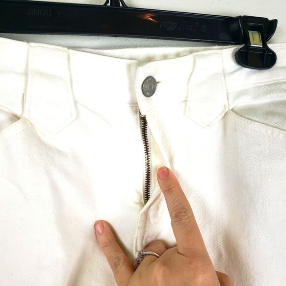 Women's Polo's Ralph Lauren Blue Label White Denim Straight Leg Pants 04/Small - Picture 5 of 13